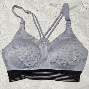 Victoria’s Secret Sport 36D Bra Light Padded Wireless Racerback Air Mesh Grey